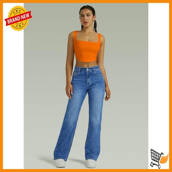 High Waisted Straight Leg Boyfriend Jeans Women's Denim Pants - Picture 6 of 7